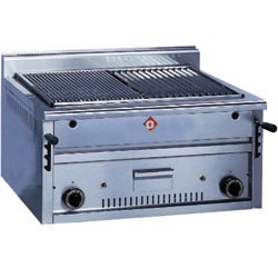 Grill pierre de lave gaz - grille de cuisson en -O-