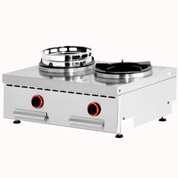 Feux WOK gaz, de table, 2 Feux (2x 15 kW)